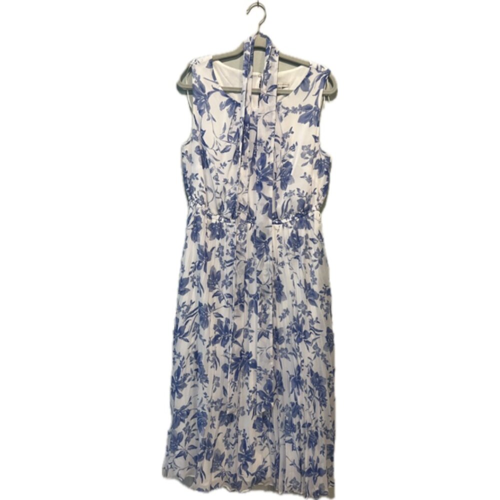 Floral Blue and White Dressy- Casual Dress